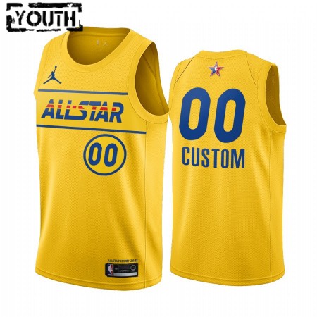 Maglia NBA 2021 All-Star Personalizzate Jordan Brand Gold Swingman - Bambino